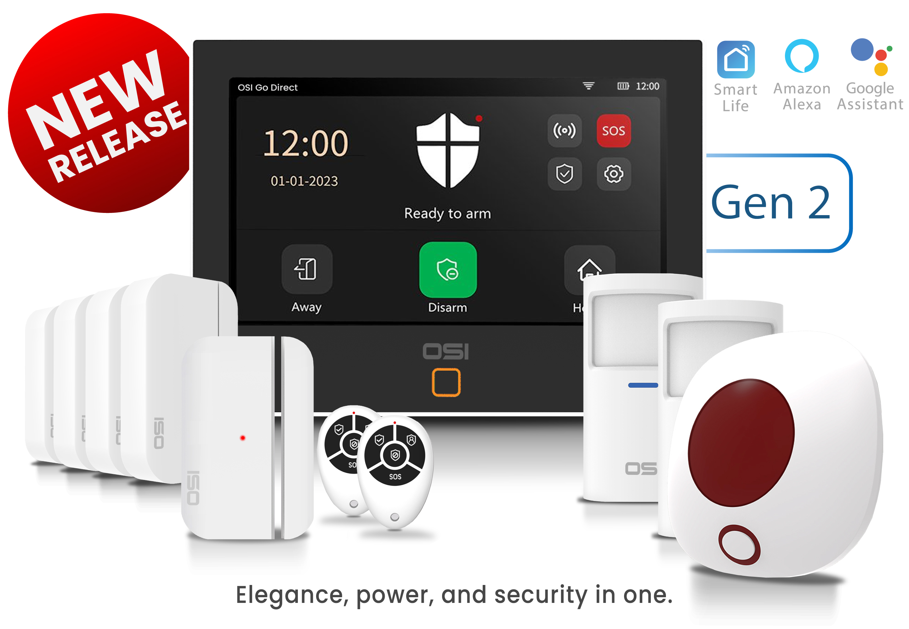 Smart Wi-Fi Alarm System (Gen 2) - 11-Piece (No monthly fees) Questions & Answers